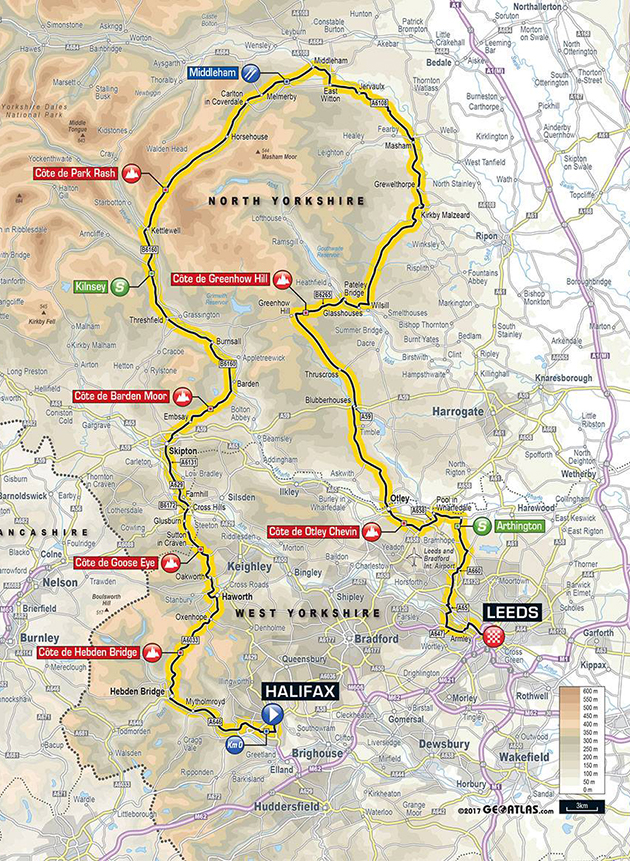 Tour of Yorkshire stage 4 map